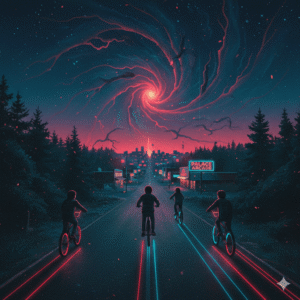 Imagen conceptual de Stranger Things como fenómeno cultural y de marca.